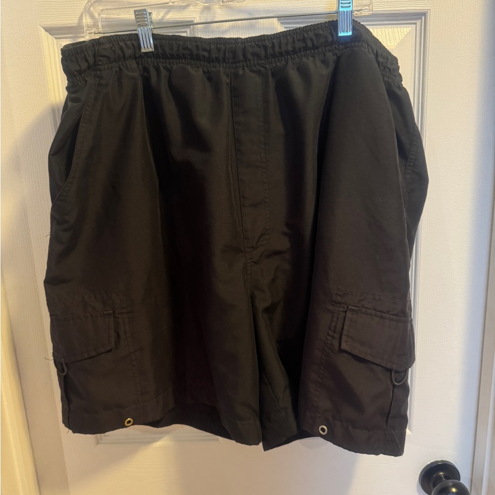 PGA Tour Black Cargo Shorts with Elastic Waistband